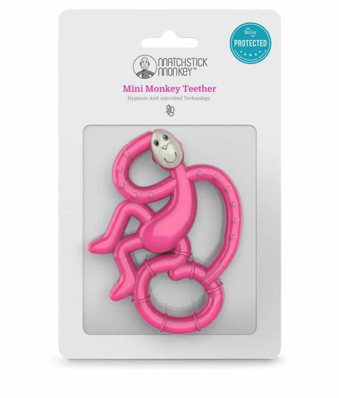 MATCHSTICK MONKEY Mini Hryzátko s antimikrobiálnym povrchom Biocote, ružová 3