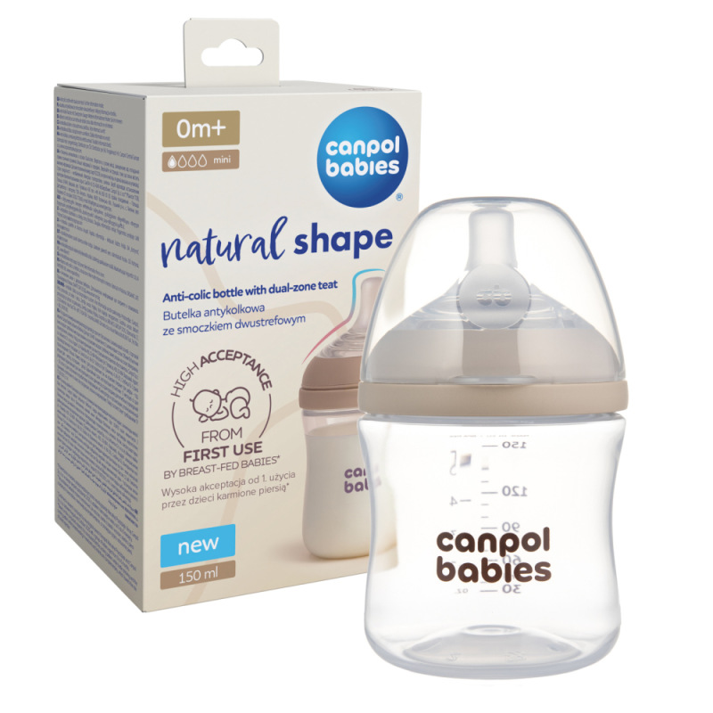 CANPOL BABIES Fľaša antikoliková Natural Shape 150ml