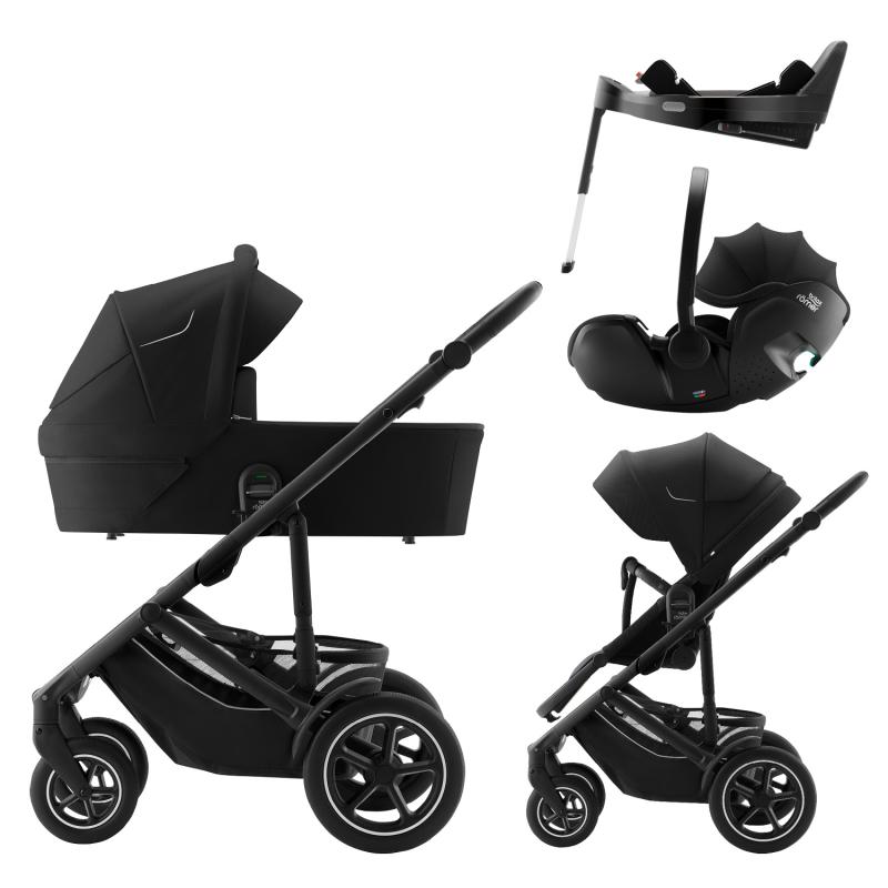 Set kočík Smile 5Z + hlboká korba + autosedačka Baby-Safe PRO + Vario Base 5Z Classic, Space Black