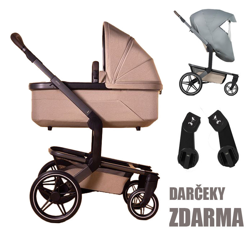 Joolz Day5 kompletný set | Sandy taupe Adaptéry pre autosedačku a pláštenka ako darček