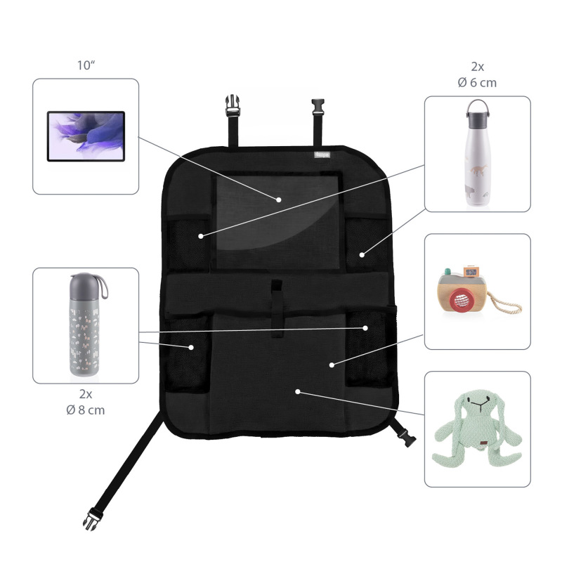 Organizér na sedadlo + vrecko na tablet, Black 5