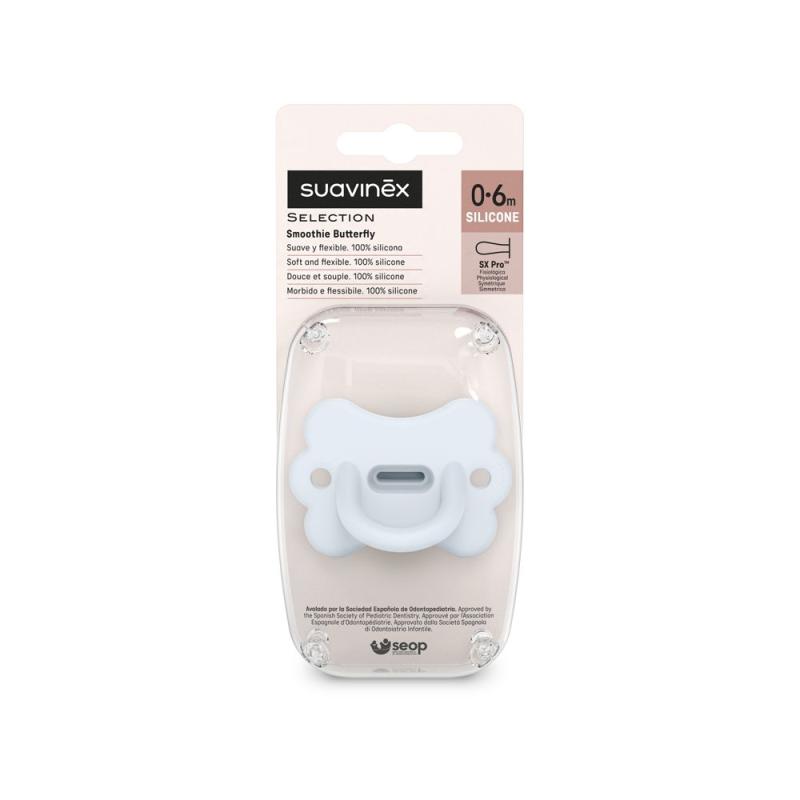 SUAVINEX | CUMLÍK fyziologický BUTTERFLY SILIKON 0-6m SX PRO - COLOUR ESSENCE - modré 3