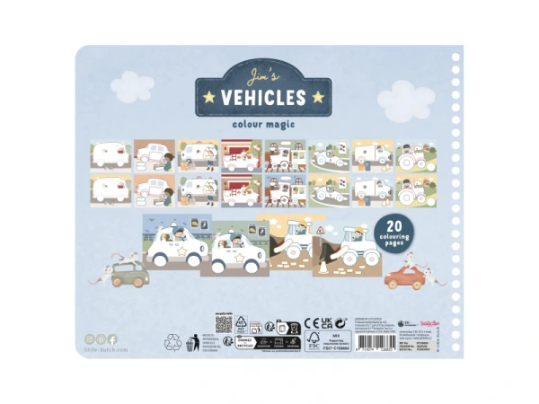 Omaľovánky s pastelkami Doprava Jim 2