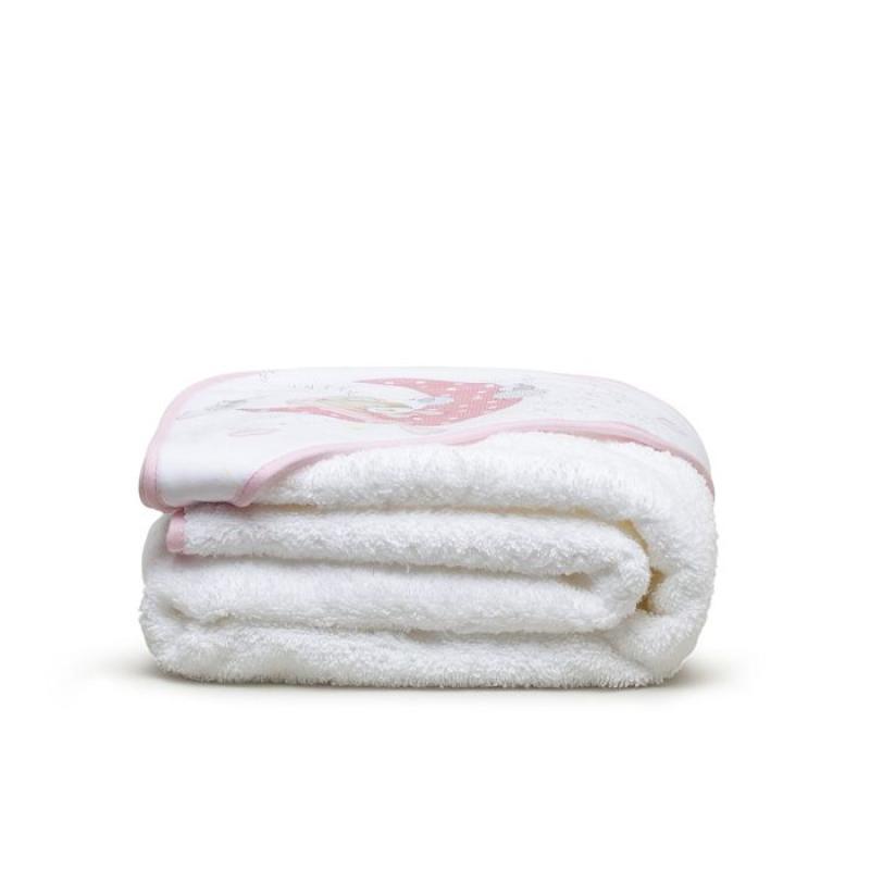 INTERBABY | SET - OSUŠKA froté 100x100 Medvedík spí + PRÍTULKA - ružová