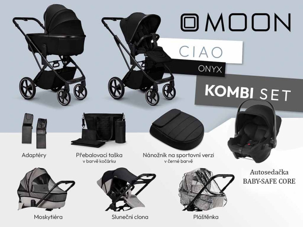 Kočík od narodenia Moon CIAO KOMBI set - Onyx