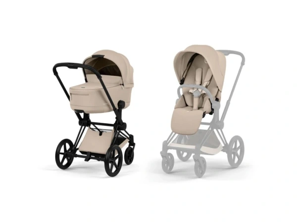 Kočík Cybex Priam Comfort 2026, rám Matt black - COZY BEIGE