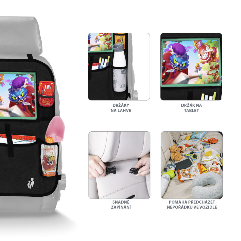 Organizér na sedadlo + vrecko na tablet, Black 2
