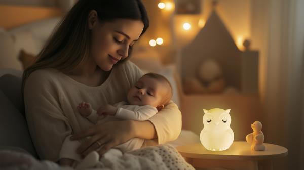 Silikónová nočná LED lampička s hudbou veľkosti L, Owl 13