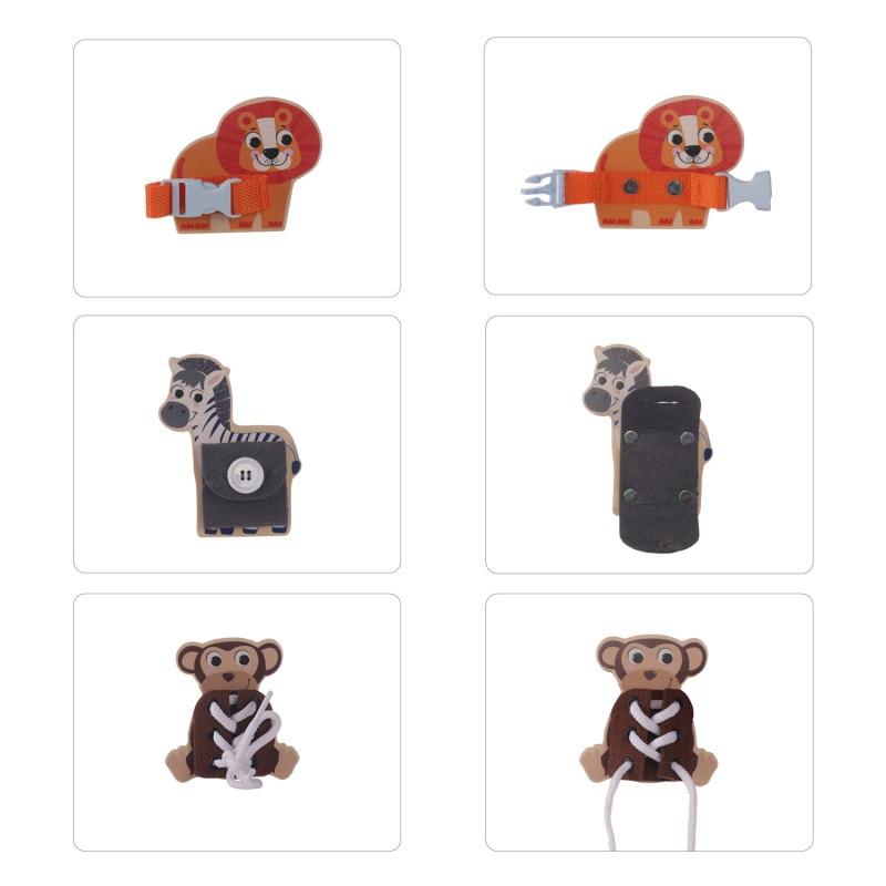 Dřevěné montessori puzzle, Wood, Hnědá 2