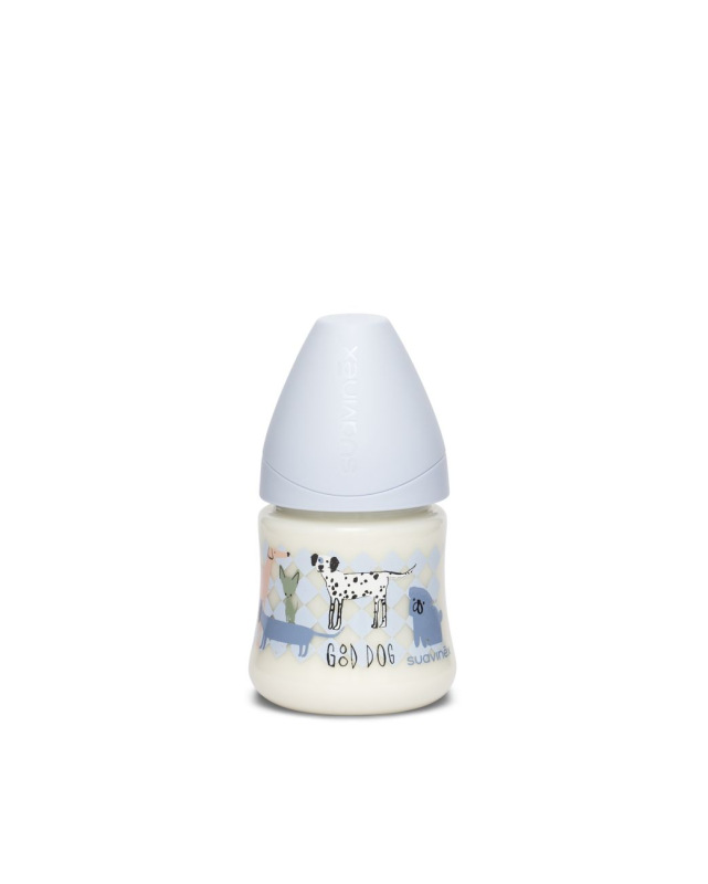 SUAVINEX | FĽAŠA Guľatý c. LATEX 150 ml - MODRÝ PSÍK 1