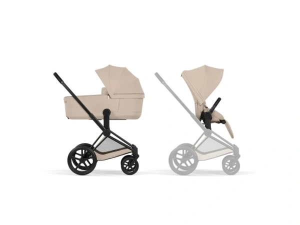 Kočík Cybex Priam Comfort 2026, rám Matt black - COZY BEIGE 1