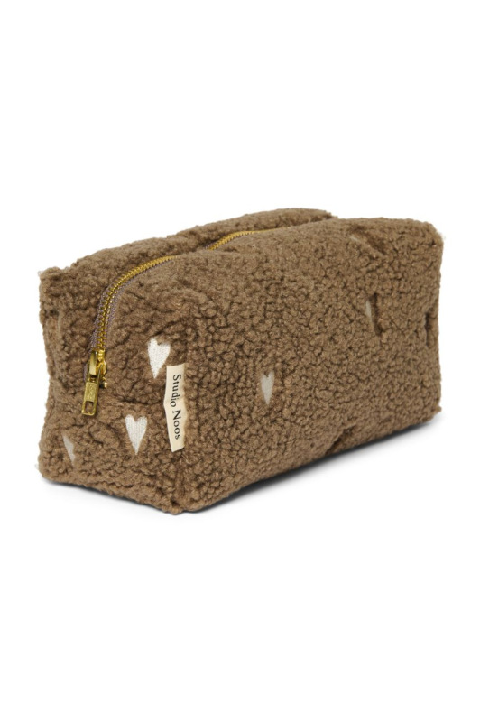 STUDIO NOOS - Teddy Hearts POUCH - kabelka | Brown Hearts 1