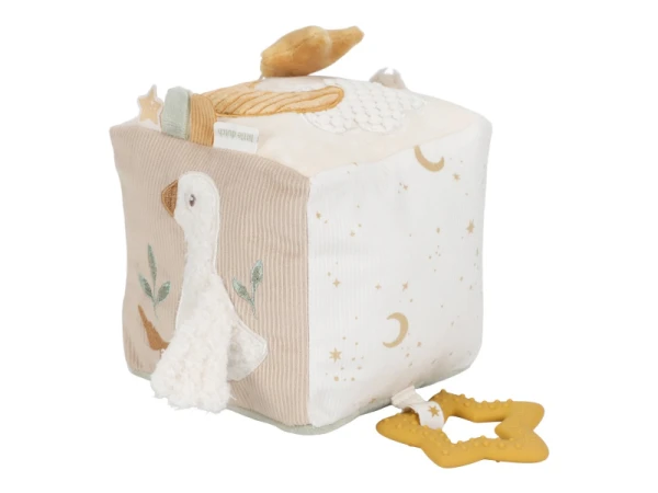 Kocka textilná s aktivitami Newborn Naturals