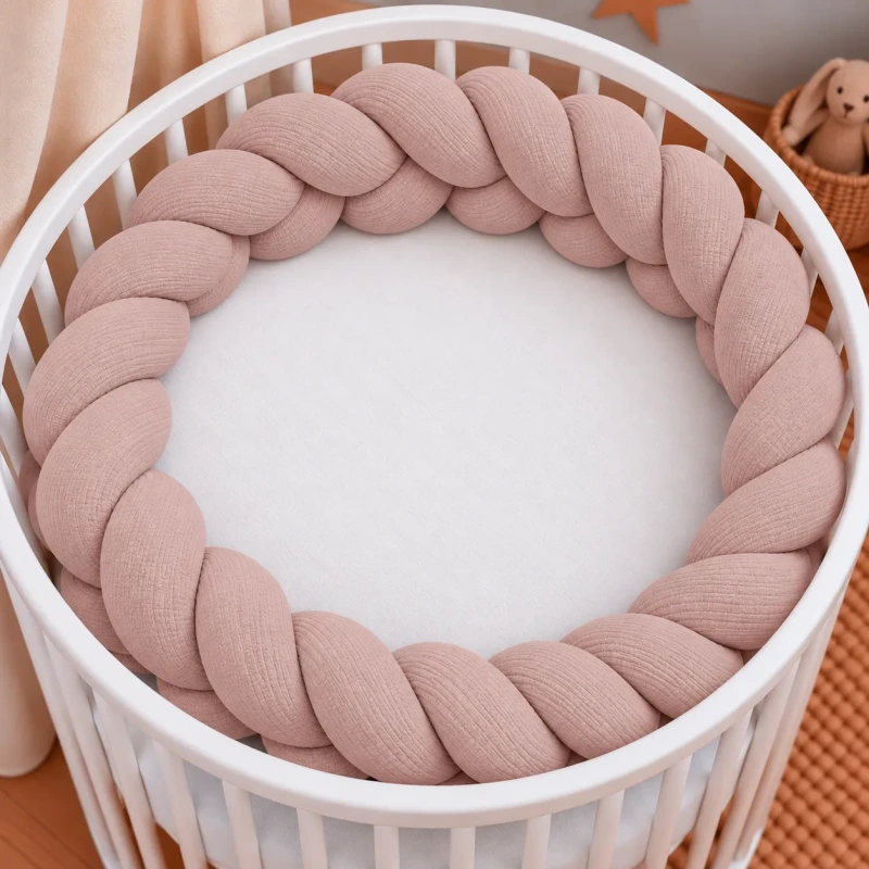 Pletenec do postieľky Mušelín - DUSTY ROSE