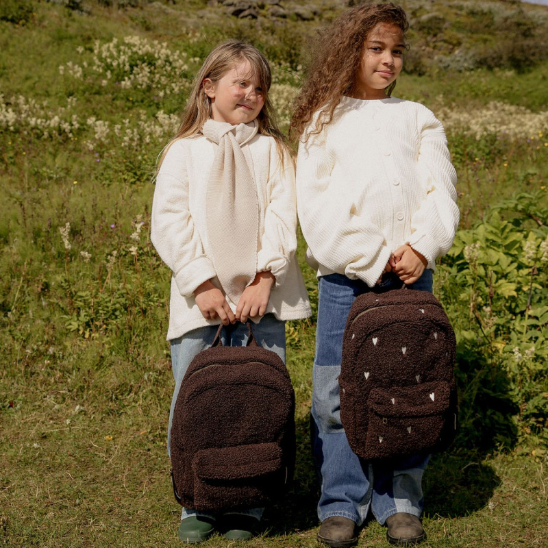 STUDIO NOOS - Teddy Midi BACKPACK - batôžtek s predným vreckom | Chocolate Hearts 5