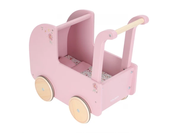 Kočík pre bábiky drevený s perinkou Pink 1