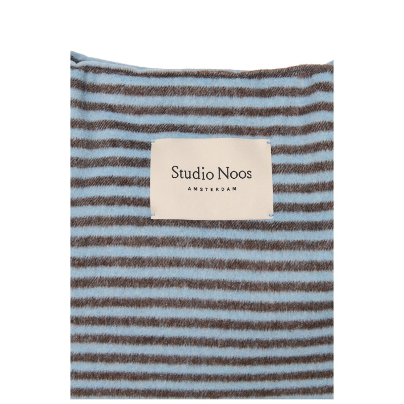 STUDIO NOOS - VLNENÁ MOM BAG | Stripy Wool l Light blue Brown 2