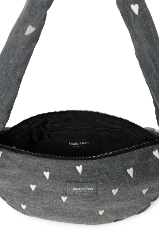 STUDIO NOOS - Denim Mini Cross Body Bag | Grey Hearts 5