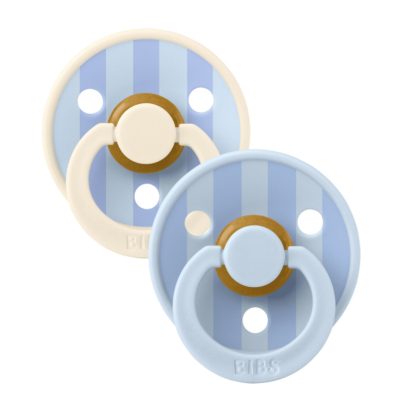 BIBS STUDIO Colour Block Baby/Dusty blue mix cumlíky z prírodného kaučuku 2ks, veľkosť 1