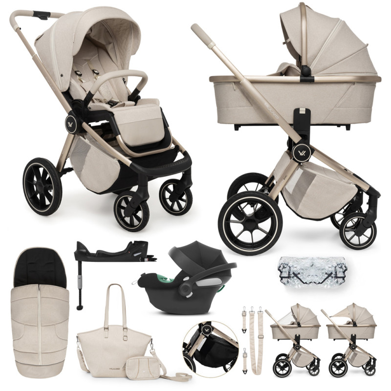 MUUVO SET Kočík 4v1 Quick Boho Beige set + CYBEX Aton B2 i-Size + základňa