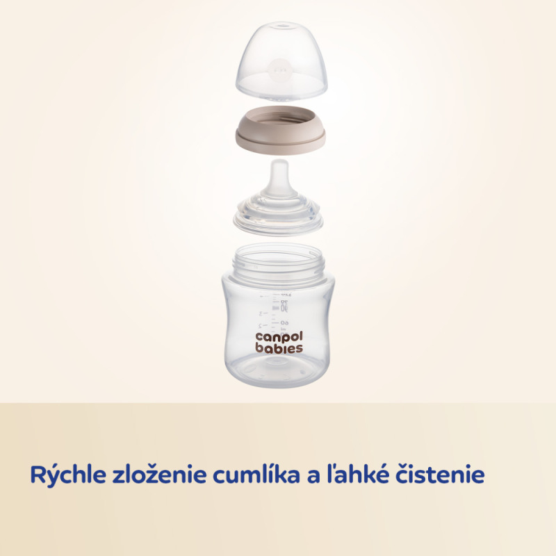 CANPOL BABIES Fľaša antikoliková Natural Shape 150ml 5