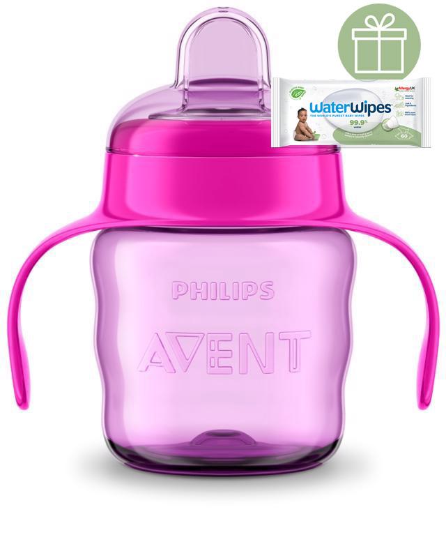 Philips AVENT Hrnček pre prvé dúšky Klasik 200 ml s držadlami dievča+WW Soapberry 60ks