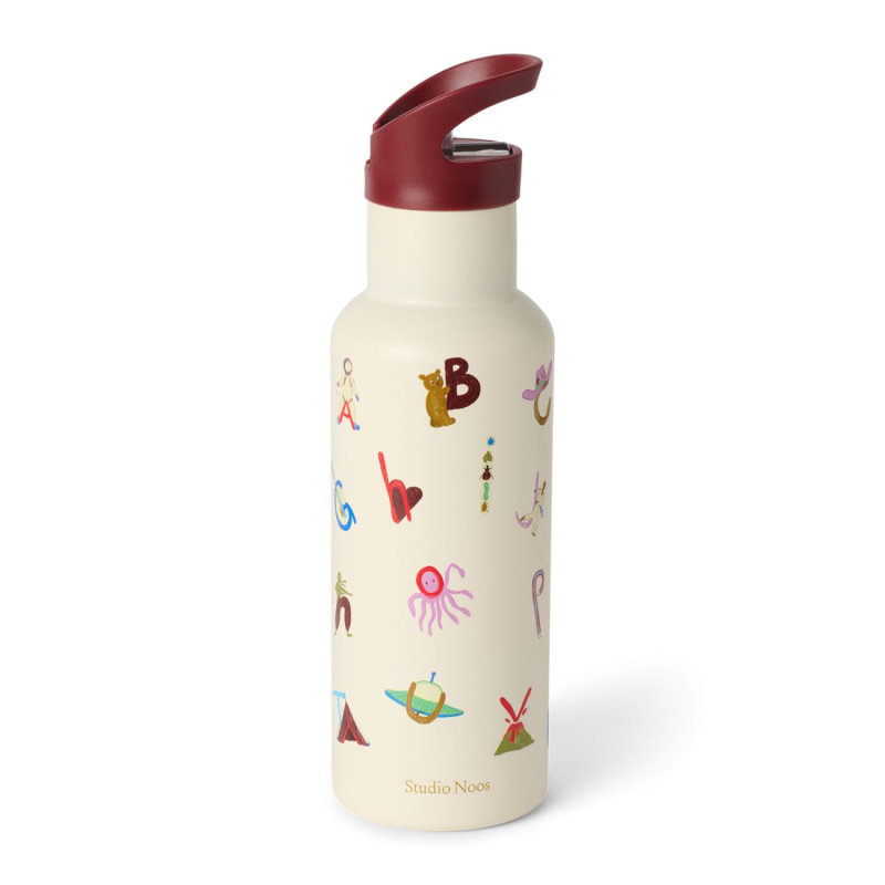 Studio Noos Nerezová Láhev na nápoj Medium 500ml l Abeceda 3