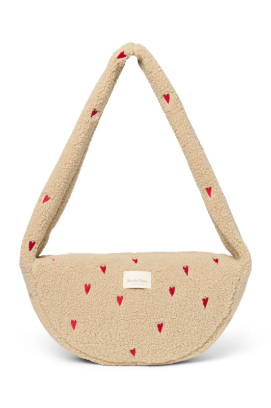 STUDIO NOOS - Teddy Mini Cross Body Bag | Ecru Hearts