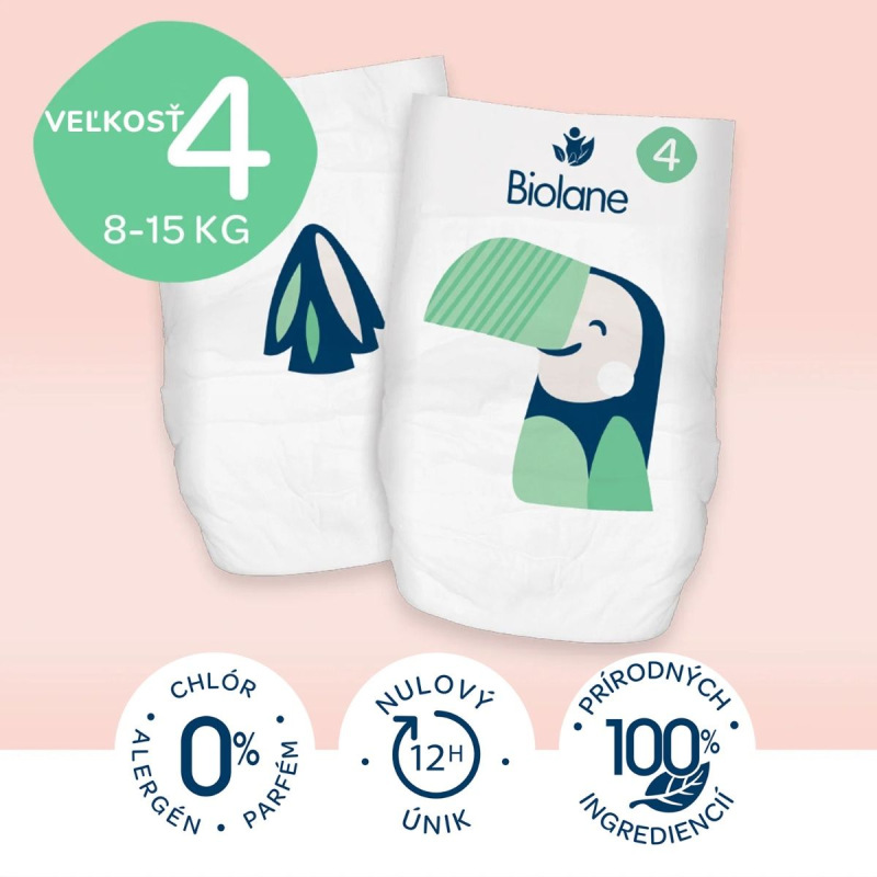 BIOLANE Ekologické plienkové nohavičky 4 (8-15 kg), 42 ks 1