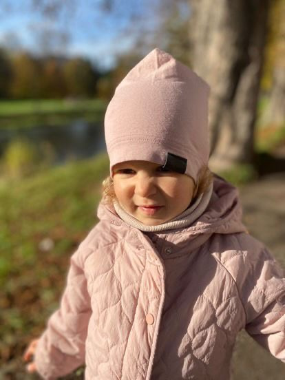 Prechodná detská čiapka Bavlnená jednovrstvová STARORUŽOVÁ