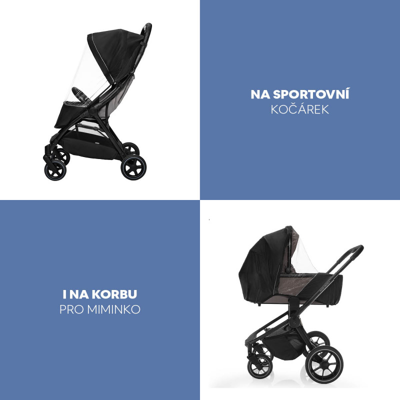 Pláštenka na kočík univerzálna exkluzív, Black 6