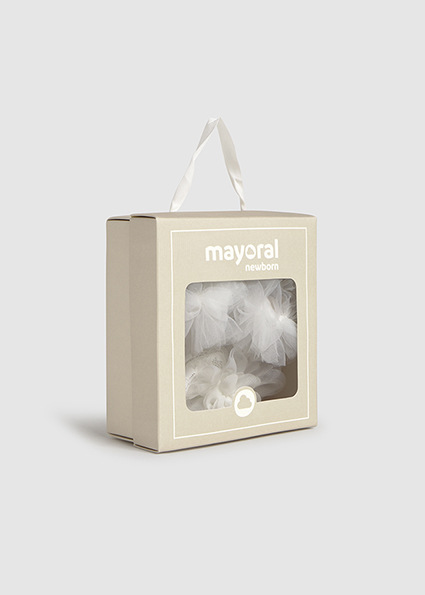 Mayoral set ponožky s čelenkou White 1