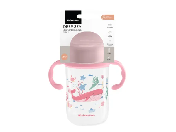Hrnček trénovací 360 ° 300ml 12m + Deep Sea Pink 3