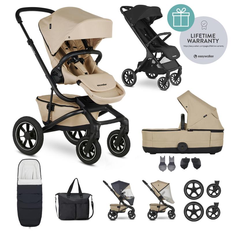 EASYWALKER Kočík kombinovaný Jimmey Sand Taupe XXL AIR + RWS + Jackey XL Shadow Black