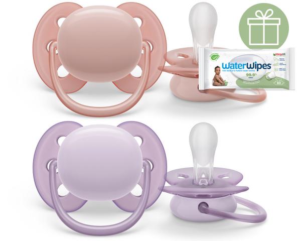 Philips AVENT Cumlík Ultrasoft Premium neutral 0-6m dievča 2 ks+WW Soapberry 60ks