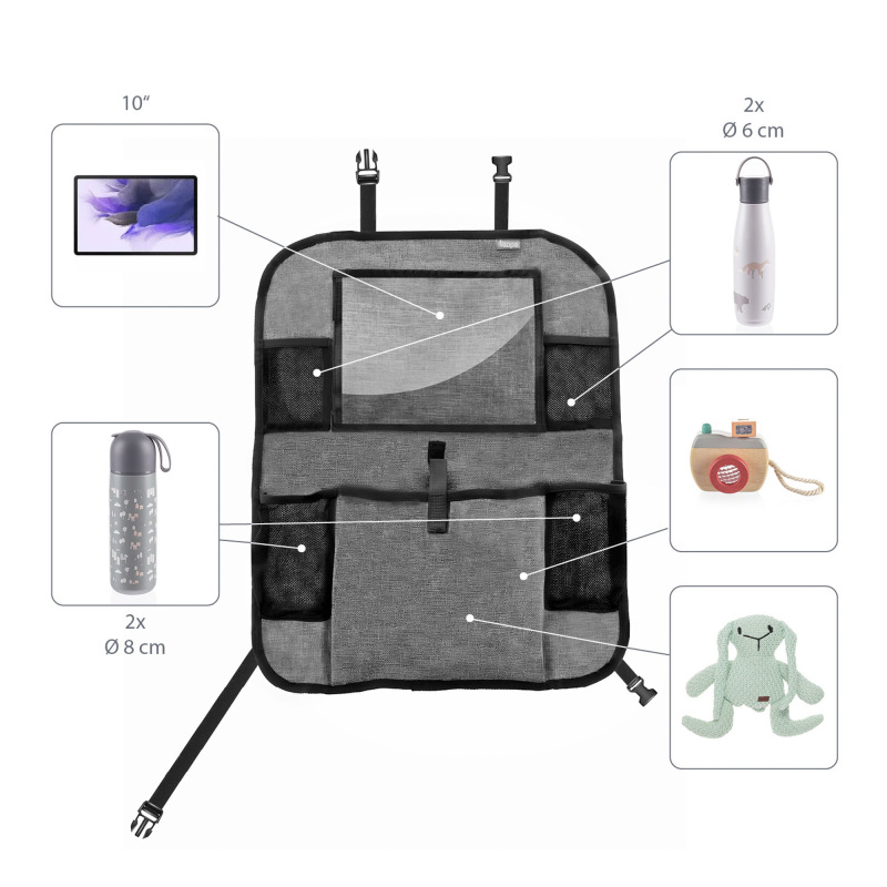 Organizér na sedadlo + vrecko na tablet, Grey 4