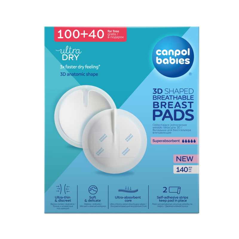 CANPOL BABIES Tvarované priedušné vložky do podprsenky 3D 100+40ks