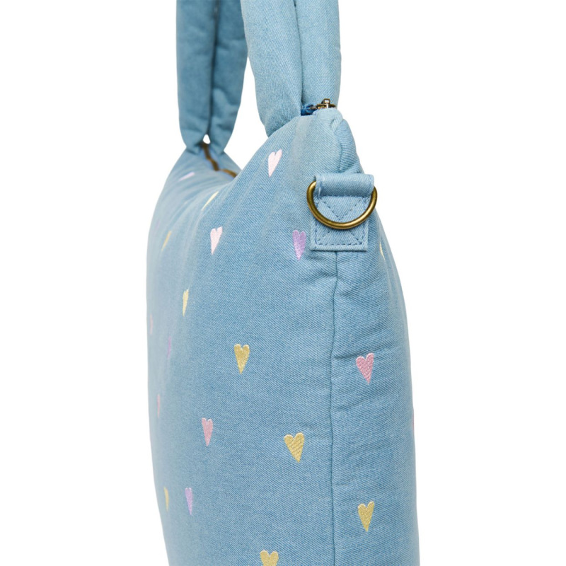 STUDIO NOOS - Denim DIAPER BAG - prebaľovacia taška | Hearts Light Blue Hearts 3