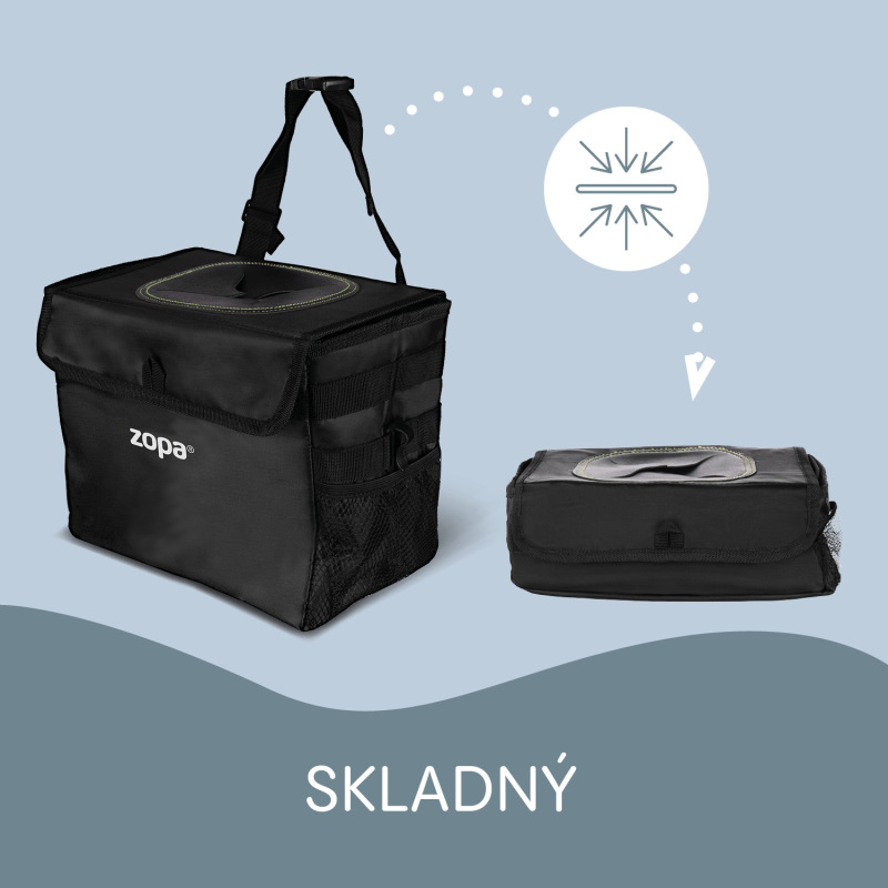 Vodotesný odpadkový kôš do auta s vekom, Black 8