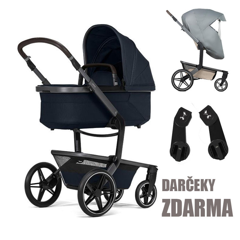 Joolz Day5 kompletný set | Navy blue Adaptéry pre autosedačku a pláštenka ako darček