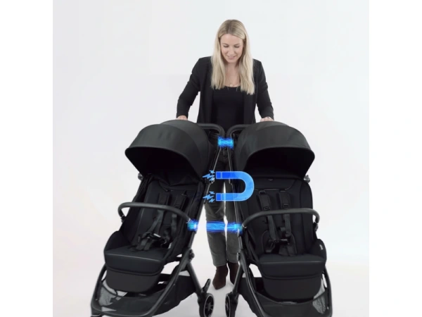 Connect Mini 2x kočík s madlom Black 4