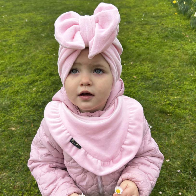 Detský nákrčník velvet BABY PINK 1