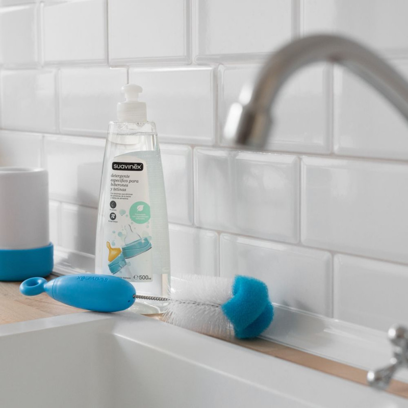 SUAVINEX | Kefa na čištěnie fliaš DUO SVETLORUŽOVÝ 3