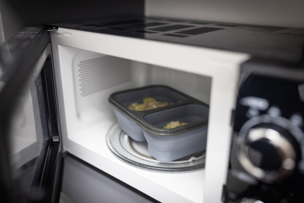 Silikónový box na občerstvenie s príborom veľký, Sand Beige 7