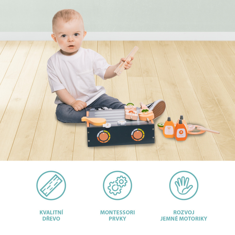 Drevené BBQ gril set 2