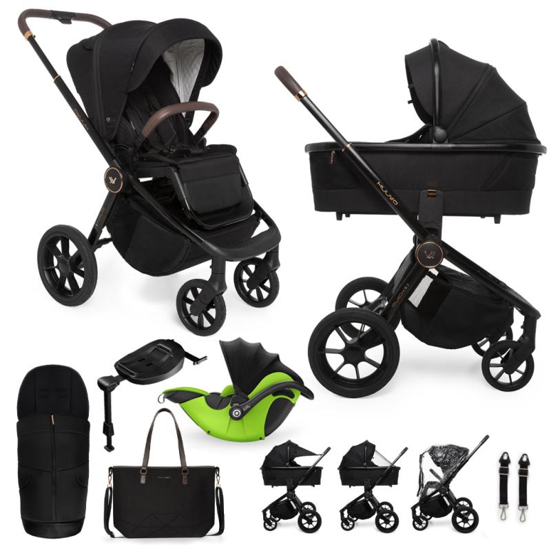 MUUVO Kočík kombinovaný Quick SE 2 Sunset black set 2v1 + KIDDY Evoluna i-size 2 + základňa