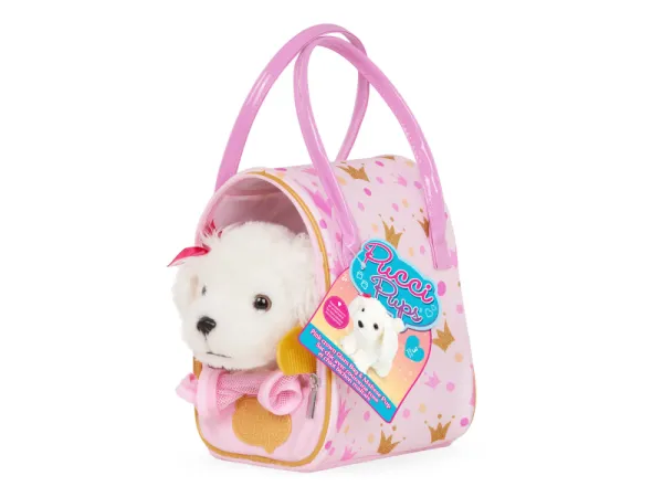 Psík biely v taške Pink Crown Glam Bag 4