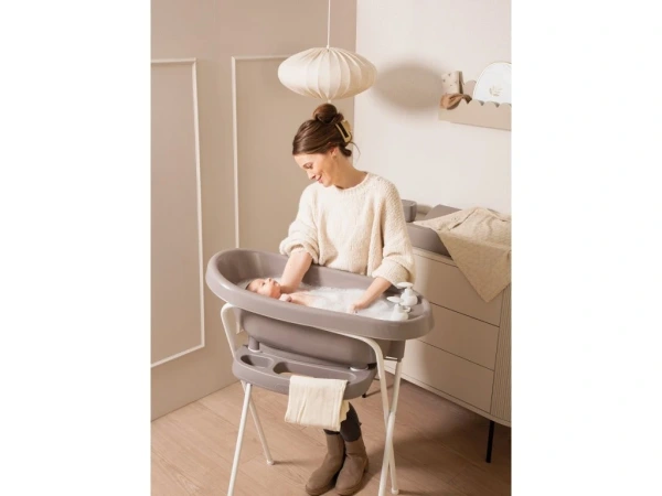 Bébé-Jou Kovový stojan Click na vaničku 103cm Chalk Brown/Farm Friends 1