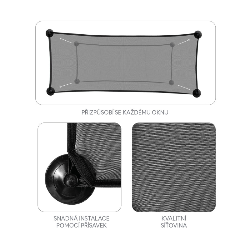 Slnečná clona zadného okna, Black 2