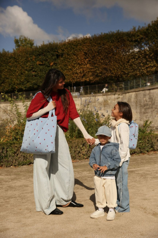 STUDIO NOOS - Puffy MOM BAG | Light Blue Hearts 1